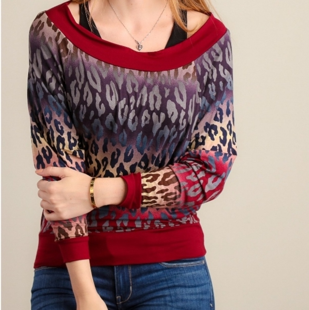 Sun n Moon Women's Multi Color Animal Print Top